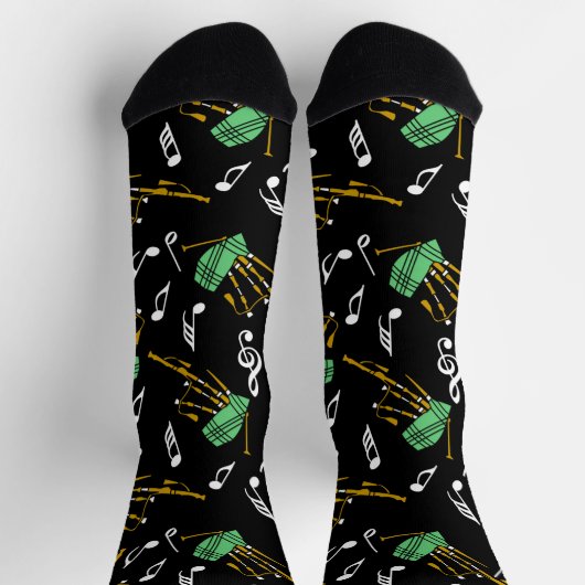 Bagpipes Music Note Pattern Sokken (Top)