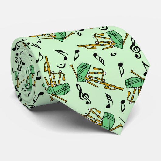 Bagpipes Music Note Pattern Stropdas (Opgerold)