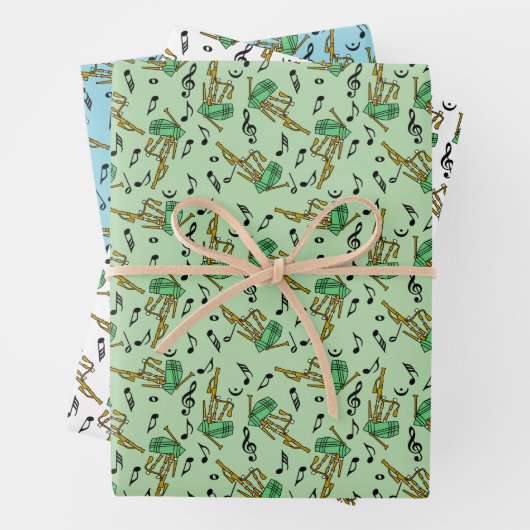 Bagpipes Muzieknoten Inpakpapier Vel (In situ)