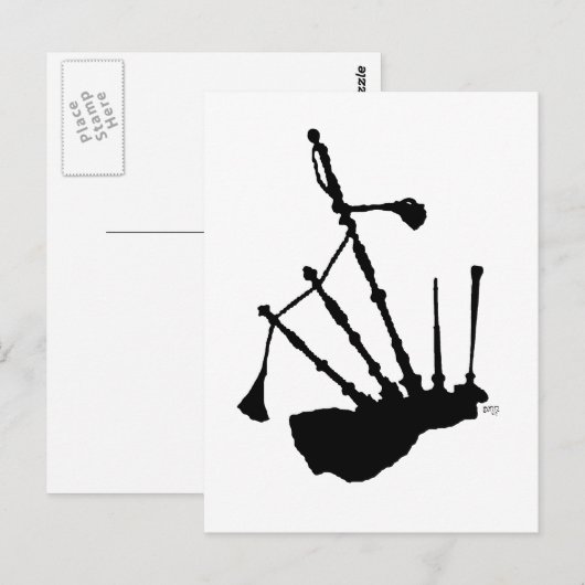 Bagpipes Silhouette Briefkaart (Voorkant / Achterkant)