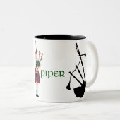 Bagpipes Silhouette Tweekleurige Koffiemok (Voorkant rechts)