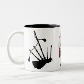 Bagpipes Silhouette Tweekleurige Koffiemok (Links)