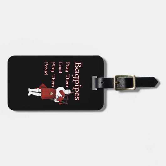Bagpipes Speel ze luid Bagagelabel (Voorkant horizontaal)