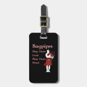 Bagpipes Speel ze luid Bagagelabel (Voorkant verticaal)