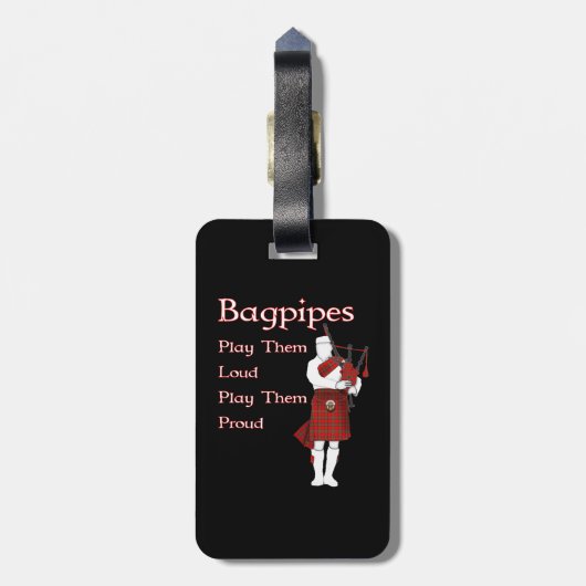 Bagpipes Speel ze luid Bagagelabel (Achterkant verticaal)