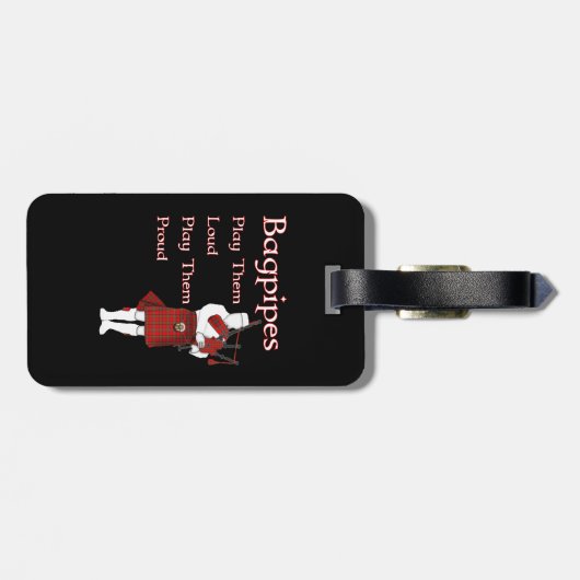 Bagpipes Speel ze luid Bagagelabel (Achterkant horizontaal)