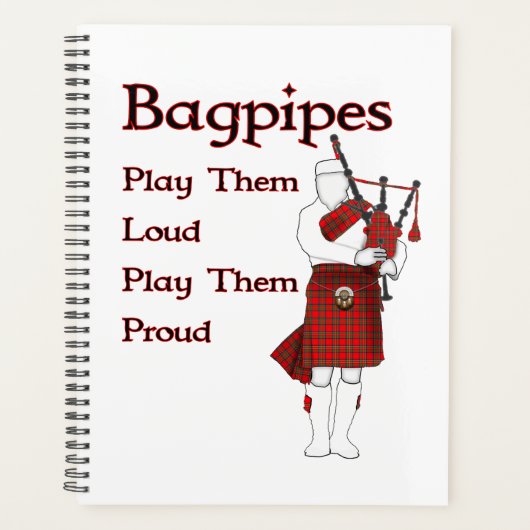 Bagpipes Speel ze luid Planner (Voorkant)