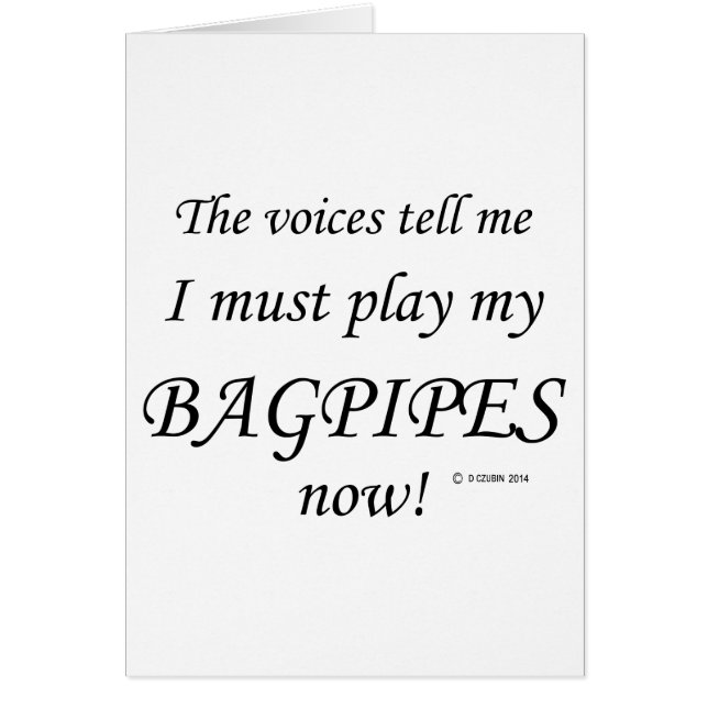Bagpipes Stemmen zeggen dat hij moet spelen (Voorkant)