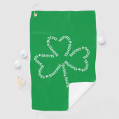 Bagpipes Text Shamrock Golfhanddoek (Insitu)