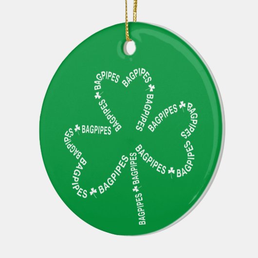 Bagpipes Text Shamrock Keramisch Ornament (Links)