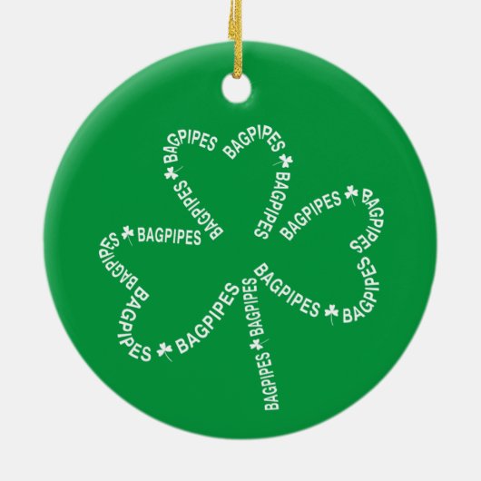 Bagpipes Text Shamrock Keramisch Ornament (Achterkant)