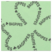 Bagpipes Text Shamrock Stof (Close Up)