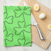 Bagpipes Text Shamrock Theedoek (Quarter Fold)