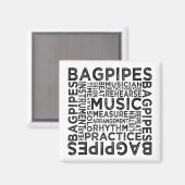 Bagpipes Typografie Magneet (Voorkant / Achterkant)