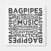 Bagpipes Typografie Magneet (Voorkant)