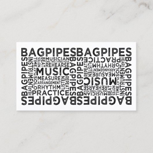 Bagpipes Typografie Visitekaartje (Voorkant)