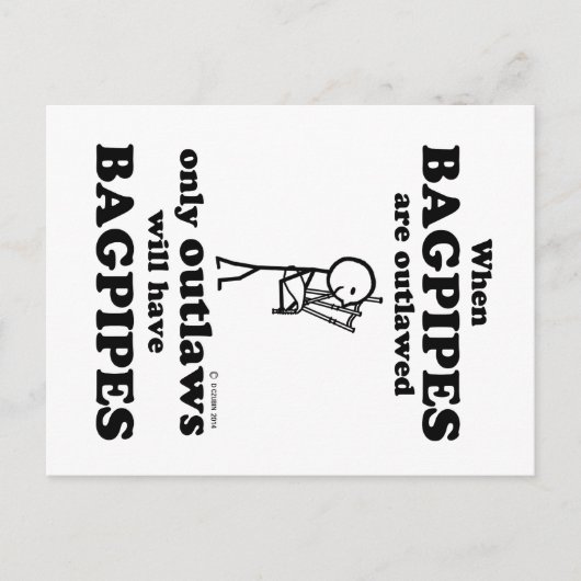 Bagpipes verboden briefkaart (Voorkant)