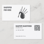 Bagpiping Custom QR Visitekaartje (Voorkant / Achterkant)