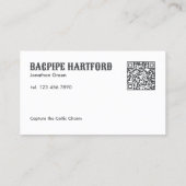 Bagpiping Custom QR Visitekaartje (Achterkant)