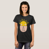 Bags vol met zonnige, vrolijke glimlach op de zon t-shirt (Voorkant volledig)