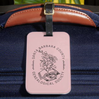Bagtag - Boeken & Bloemen (Roos) Bagagelabel