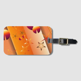 Bagtag met oranje abstract ontwerp bagagelabel