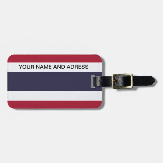Bagtag met vlag van Thailand Bagagelabel (Voorkant horizontaal)