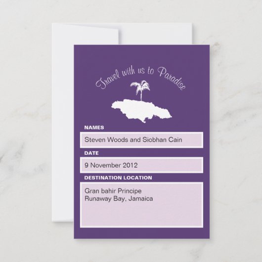 Bagtag naar Jamaica Save The Date (Achterkant)