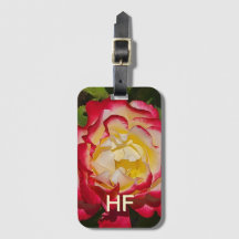 Bagtag Rood Goud Roos Bloem Bloemmotief Monogram
