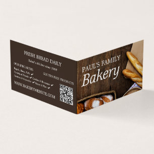 Baguette, bakkerijen, bakkerijwinkel, gedetailleer visitekaartje