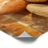 Baguette, brood, te koop op straat door hawker. poster (Hoek)