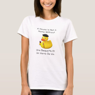 Baguette en Wine Rubber Duck Beret T-shirt