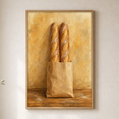 Baguettepaar op papier Aquarelposter Poster