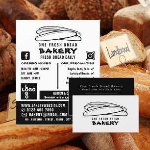 Baguettes, bakkerijen, Bakkerijproducten, Advert. Flyer