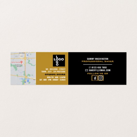 Baguettes, bakkerijen, bakkerijwinkel, gedetaillee visitekaartje (Binnenkant ongevouwen)