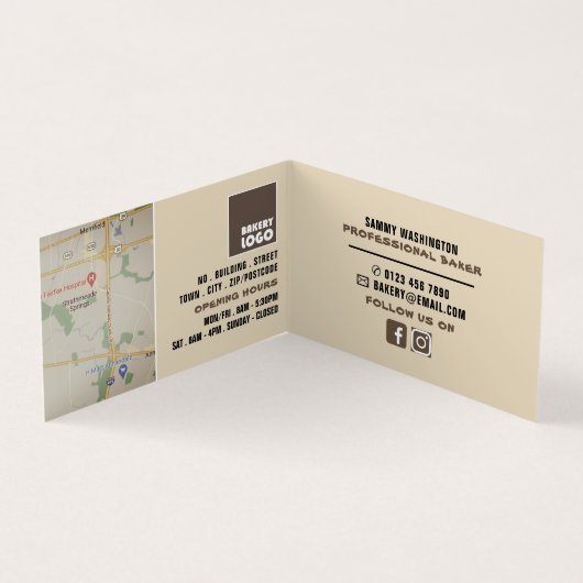 Baguettes, bakkerijen, bakkerijwinkel, gedetaillee visitekaartje (Binnen)
