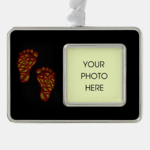 Bagy Footprint Verzilverd Omlijst Ornament