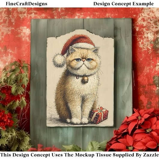Bah Boef Grumpy Kerstmis Kat EA9R Découpage Tissuepapier