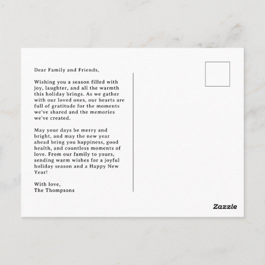 Bah Hum Bug geïllustreerd vakantie Briefkaart (Achterkant)