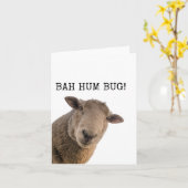 Bah Hum Bug, Grappig, Schattige, Schaap, Kerst Kaa Kaart (Gele Bloem)