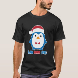 Bah Hum Bug Penguin Santa Hat Anti Xmas Scrooge T-shirt