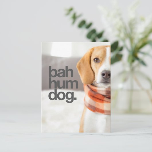 "Bah Hum Dog" Beagle Briefkaart (Staand voorkant)