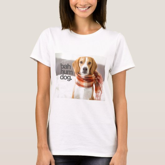 "Bah Hum Dog" Beagle T-shirt (Voorkant)