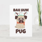 Bah Hum Pug Kersthond Feestdagen Kaart (Voorkant)