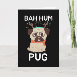 Bah Hum Pug Kersthond Feestdagen Kaart