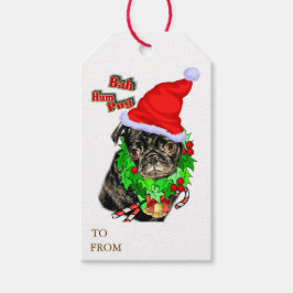 Bah Hum Pug Kerstmis Cadeaulabel
