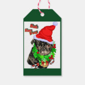 Bah Hum Pug Kerstmis Cadeaulabel (Achterkant)