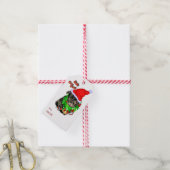 Bah Hum Pug Kerstmis Cadeaulabel (Met Touw)