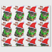 Bah Hum Pug Kerstmis Cadeaupapier (Vlak)