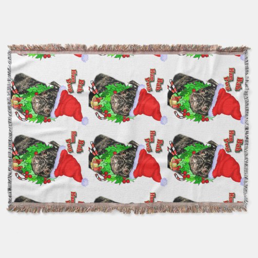 Bah Hum Pug Kerstmis Deken (Voorkant)